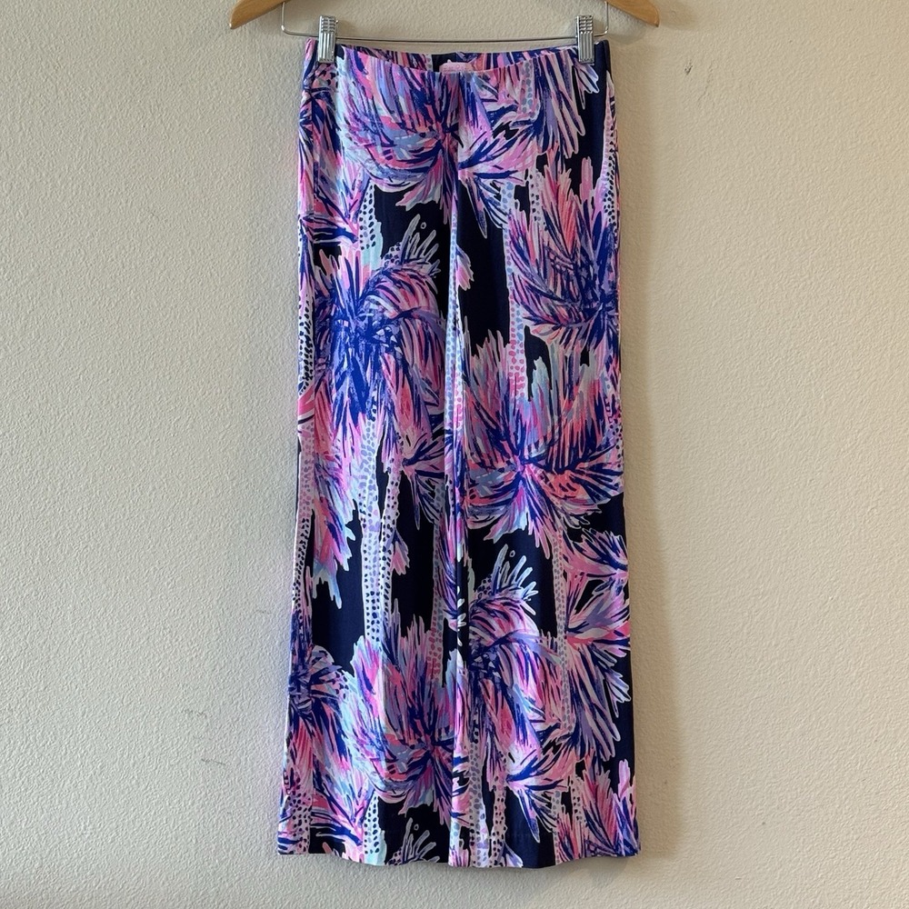 Lilly Pulitzer Georgia May Palazzo Pants Palms Up‎ XXS Rayon Resort